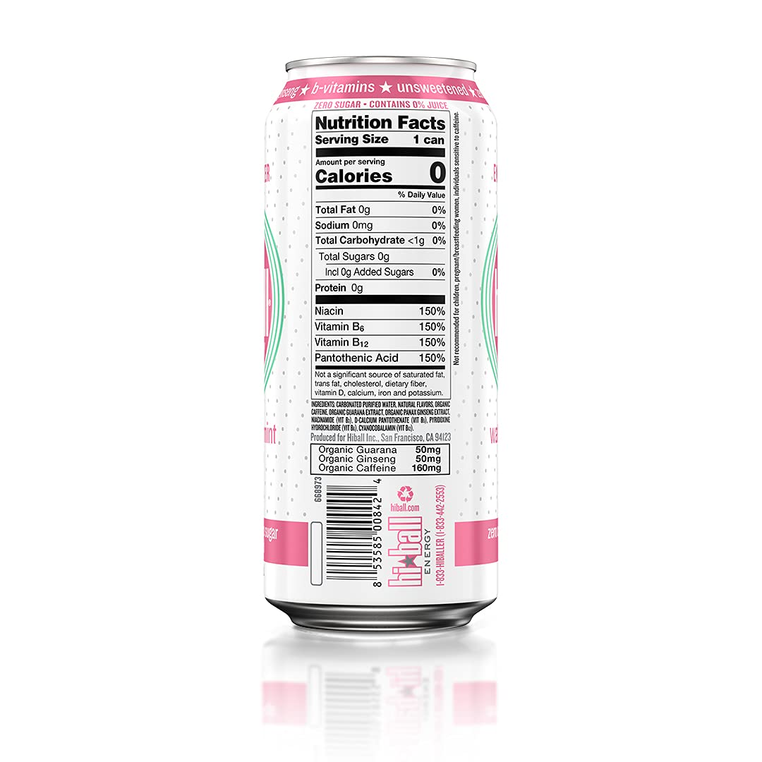 Hiball Energy Seltzer Water, Caffeinated Sparkling Water Made with Vitamin B12 and Vitamin B6, Sugar Free (8 pack of 16 Fl Oz), Grapefruit - Image 5